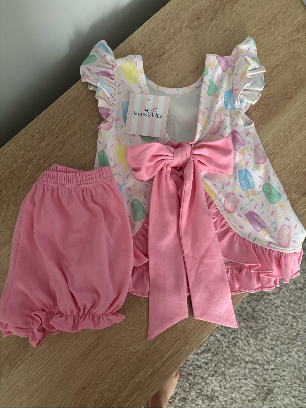 Pink Ice Pop Ruffle Kids Matching Set